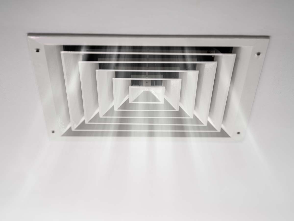 clean and cool air flows through the ceiling vent - Ductwork Repair and Installation In Bardstown, KY | Above All Mechanical