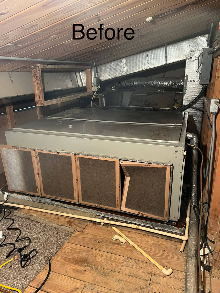 Duct work cleaning before - above all mechanical - bardstown ky